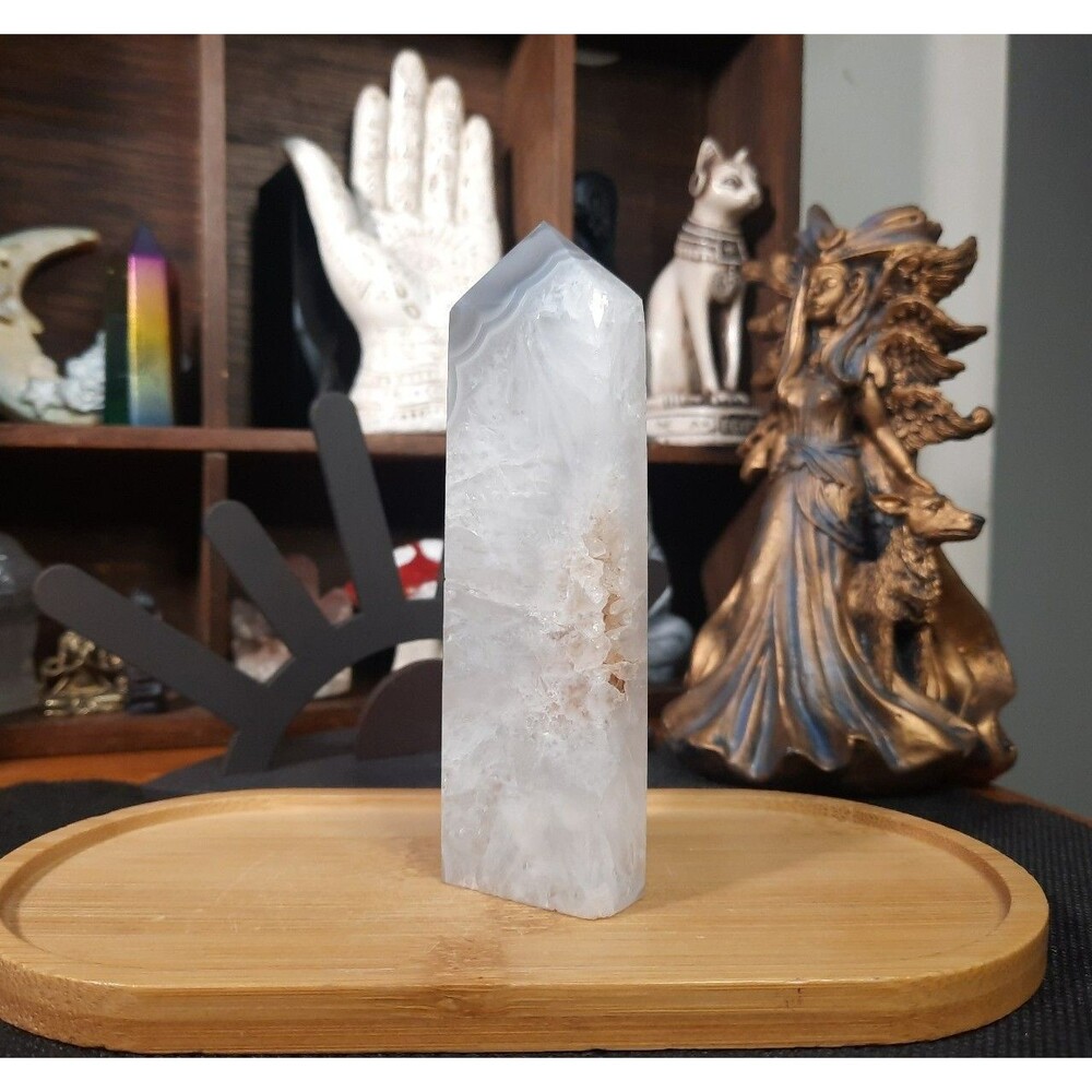 Druzy Pink Amethyst Flower Agate Tower